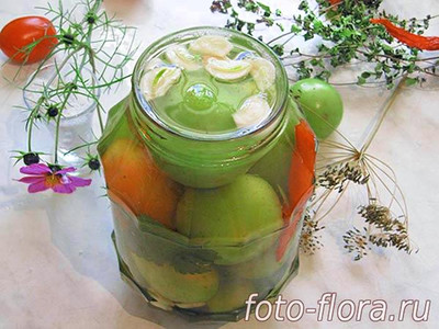 заготовка зеленых помидор на зиму вкусно