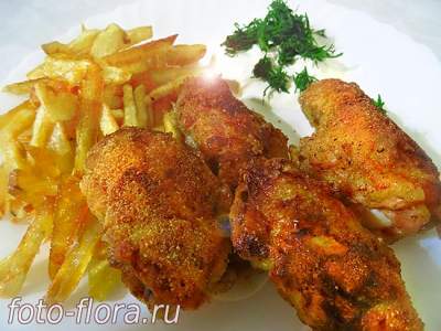 острые крылышки с картошкой как в КФС